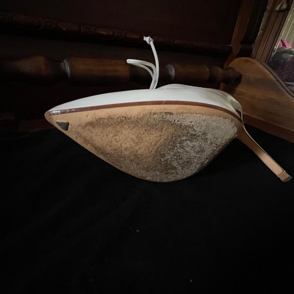 Francesco Russo Paris Lace-Up White Leather Mules Pumps 36.5/6.5 - Picture 13 of 13